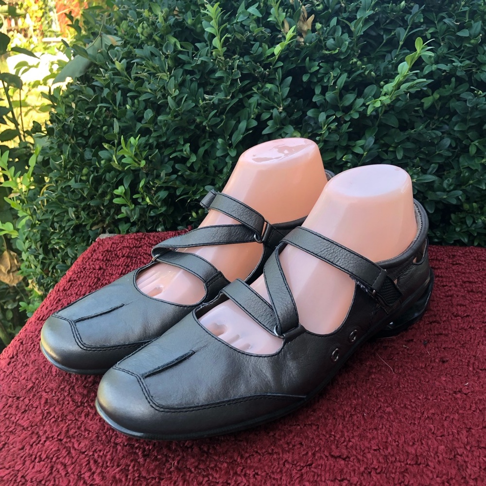 Asgi Joy Women’s metallic pewter Leather Mary Jane Comfort Shoes Size 9.5M